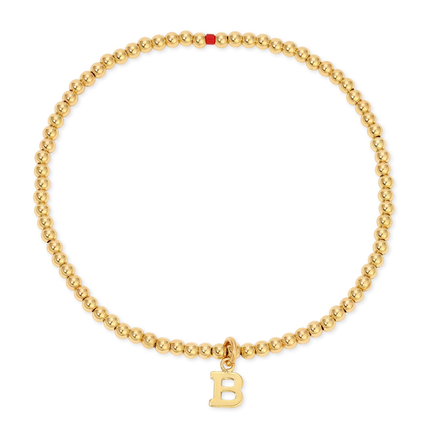 Initial Gold Ball Stretchy Bracelet
