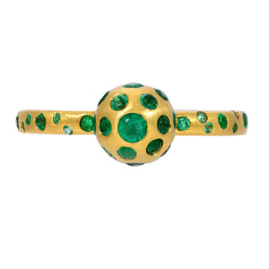 Emerald Galaxy Ring, 18k gold Emerald Galaxy Ring, 18k gold