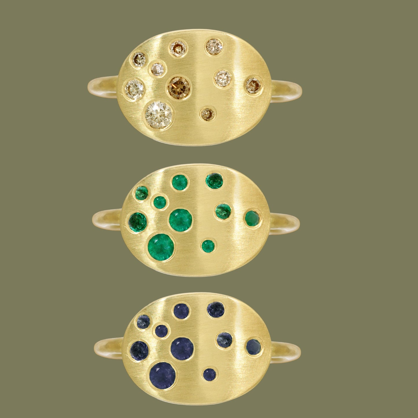 Sapphire Bubbles Cuff Ring