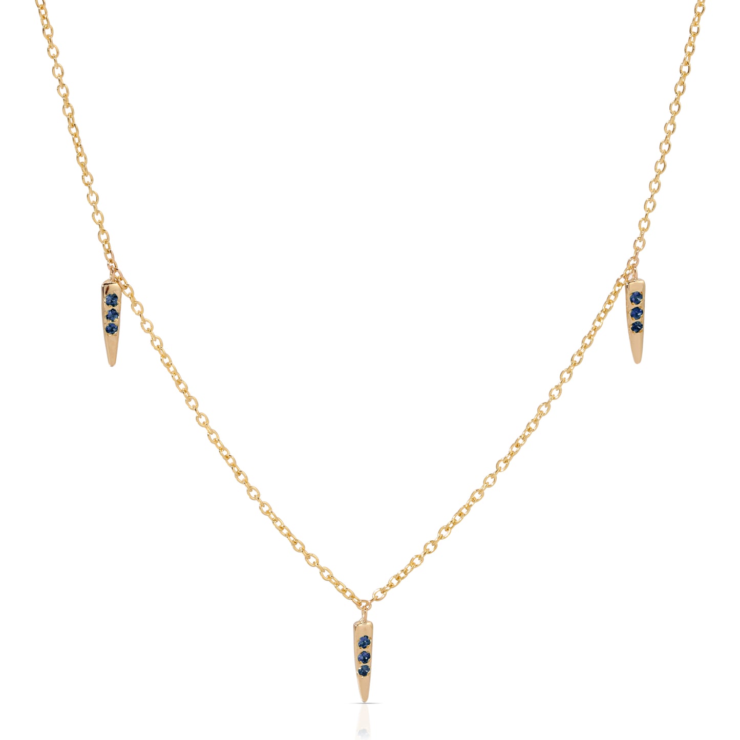 Mini Sapphire Three Pointers Necklace