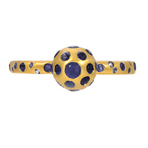 Blue Sapphire Galaxy Ring, 18k gold Blue Sapphire Galaxy Ring, 18k gold
