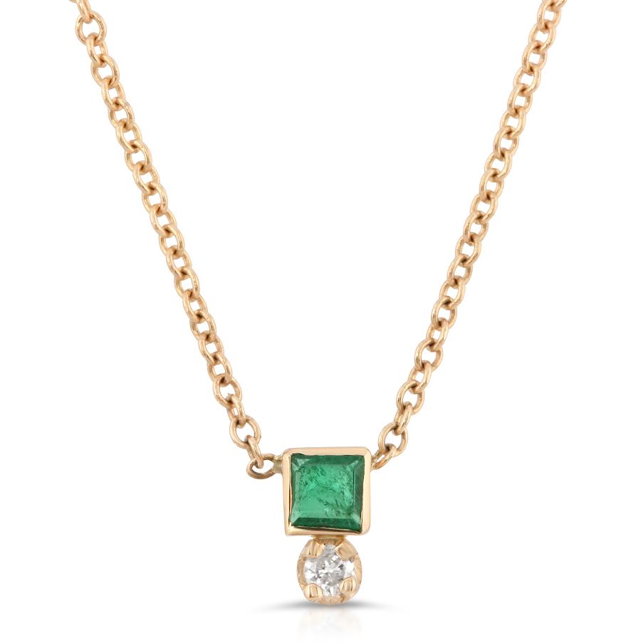 EMERALD AND DIAMOND NECKLACE - Danielle Morgan