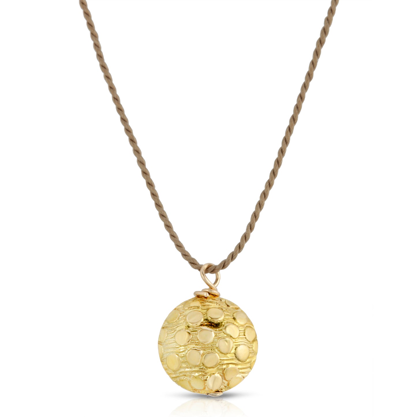 danielle-moosbrugger,18K GOLD TEXTURED BUBBLE ON SILK,Necklaces
