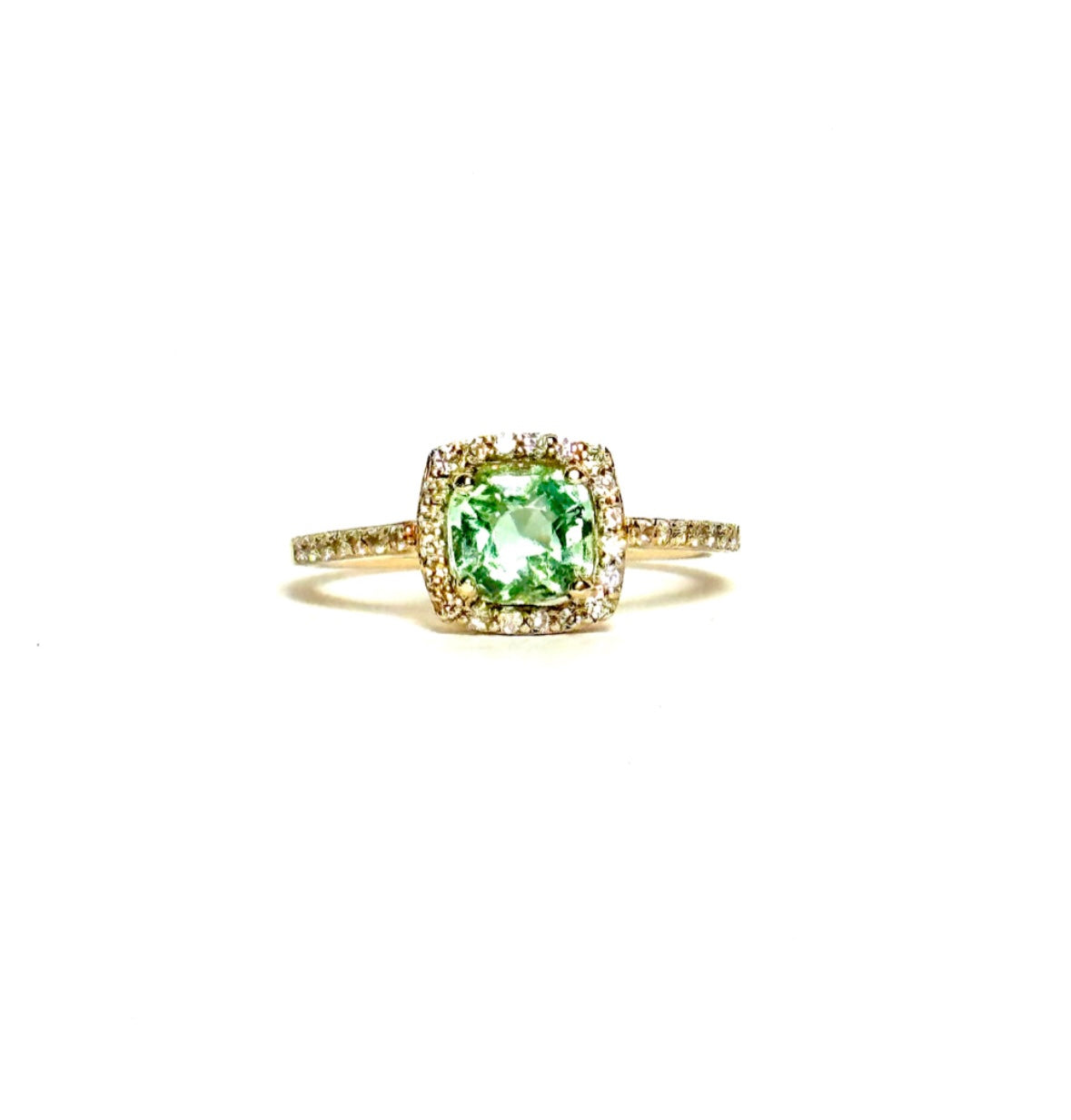 Sea Foam Tourmaline Engagement Ring