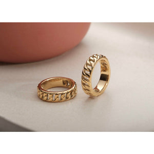 GOLD CURB RING - Danielle Morgan GOLD CURB RING - Danielle Morgan