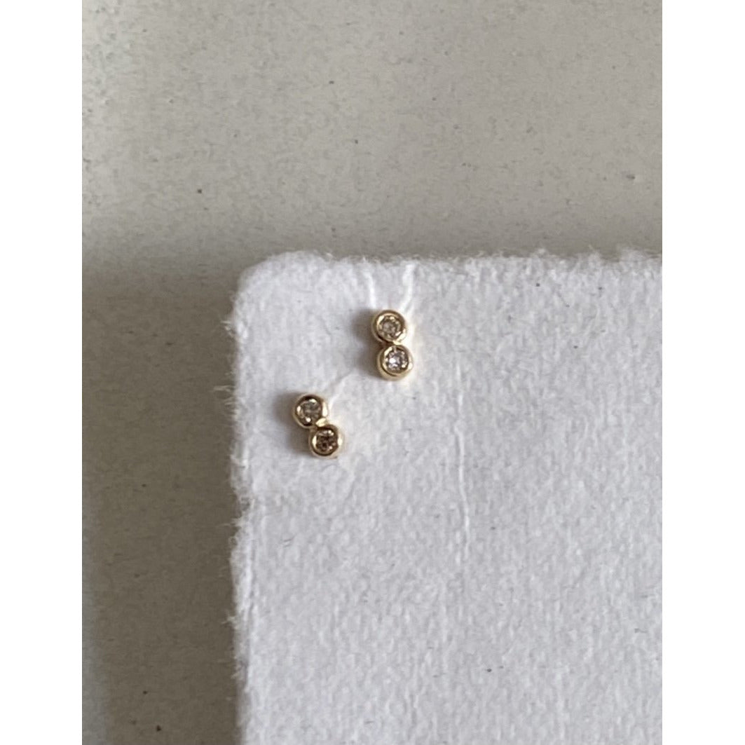 DOUBLE DIAMOND STUD EARRINGS - Danielle Morgan