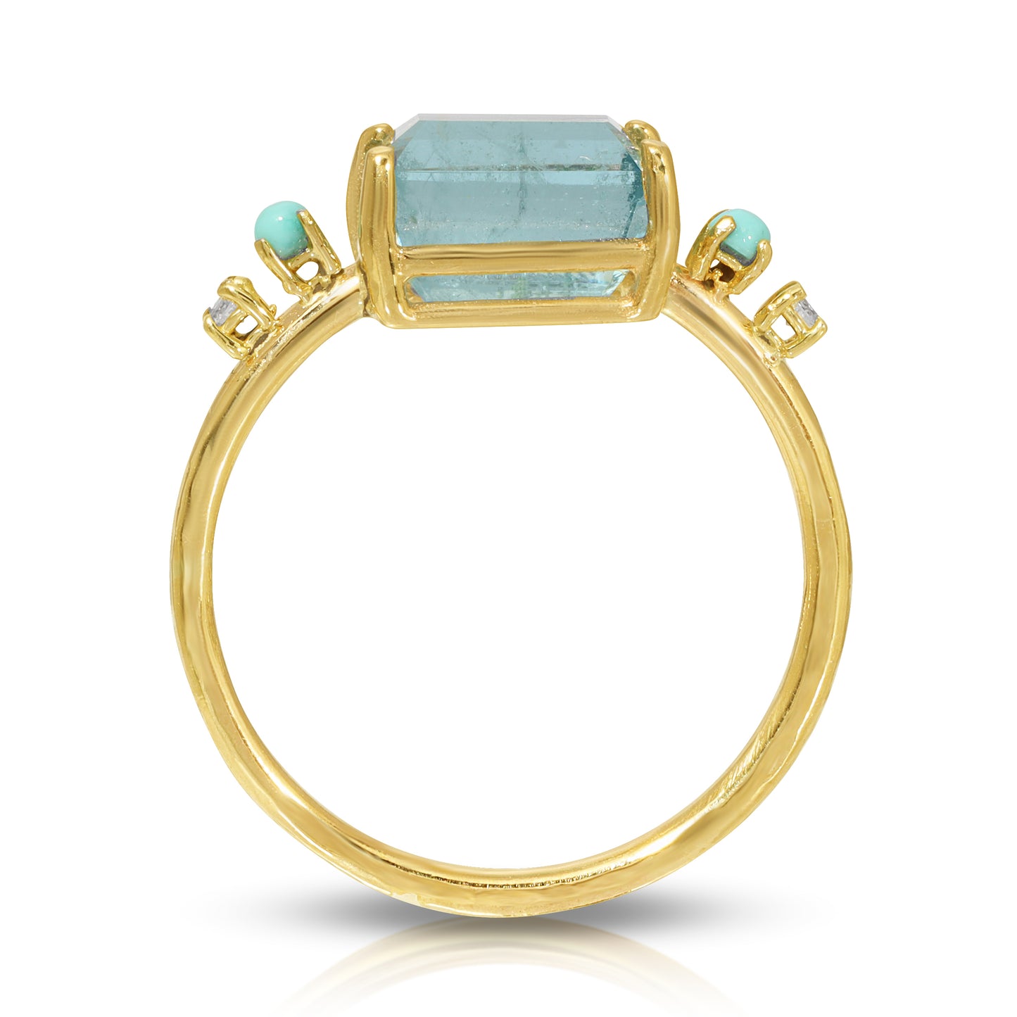 Aquamarine Turquoise and Diamond Ring - Danielle Morgan