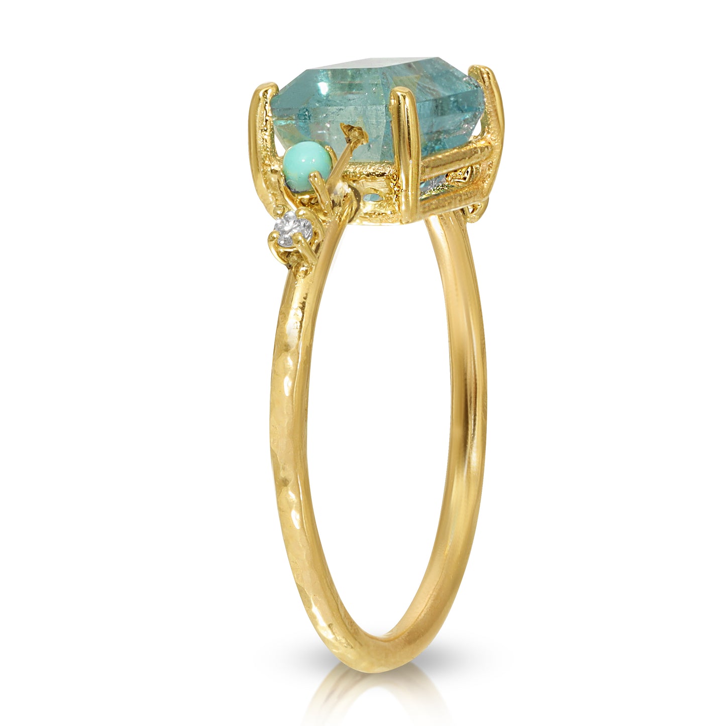 Aquamarine Turquoise and Diamond Ring - Danielle Morgan