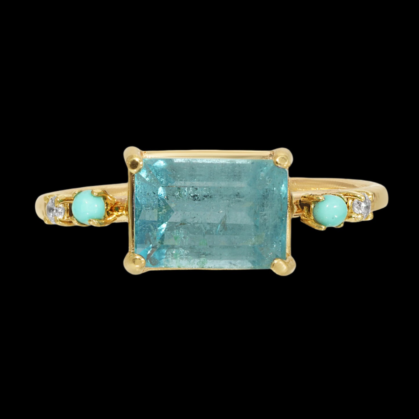 Aquamarine Turquoise and Diamond Ring - Danielle Morgan