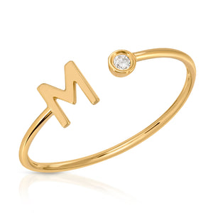 danielle-moosbrugger,DIAMOND INITIAL M RING,ring danielle-moosbrugger,DIAMOND INITIAL M RING,ring