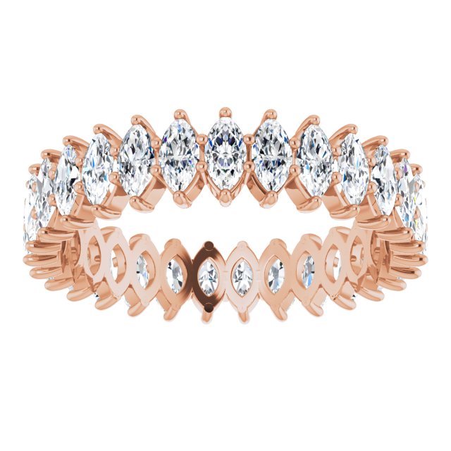 MOISSANITE MARQUISE CUT 10K ROSE ETERNITY BAND - Danielle Morgan