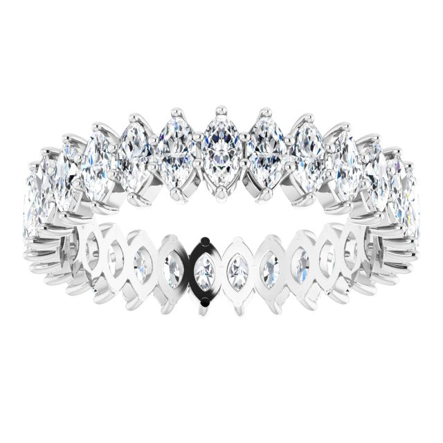 MOISSANITE MARQUISE CUT 10K WHITE ETERNITY BAND - Danielle Morgan