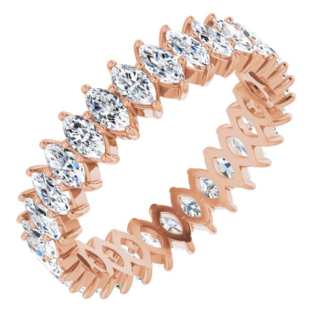 MOISSANITE MARQUISE CUT 10K ROSE ETERNITY BAND - Danielle Morgan