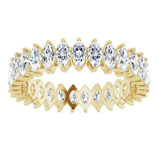 MOISSANITE MARQUISE CUT 10K YELLOW ETERNITY BAND - Danielle Morgan