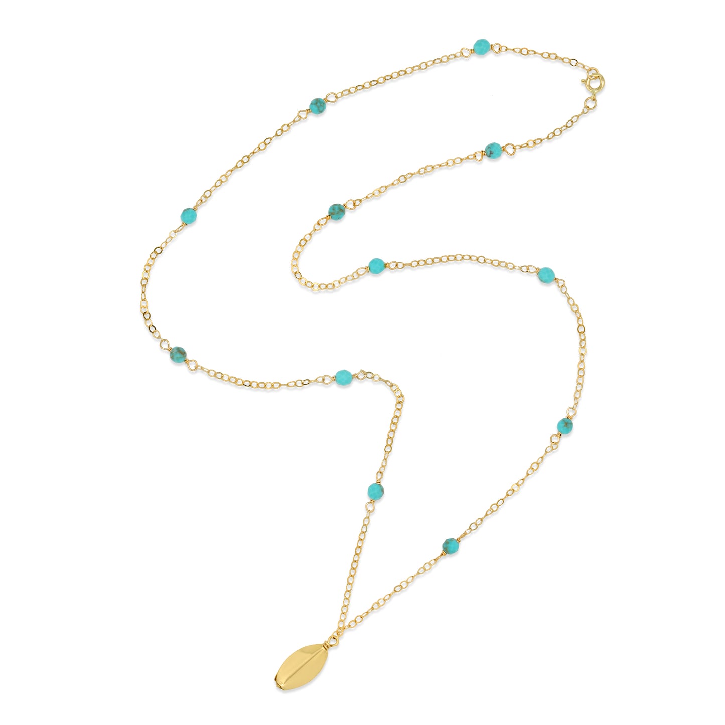 18K GOLD LEAF AND TURQUOISE NECKLACE - Danielle Morgan