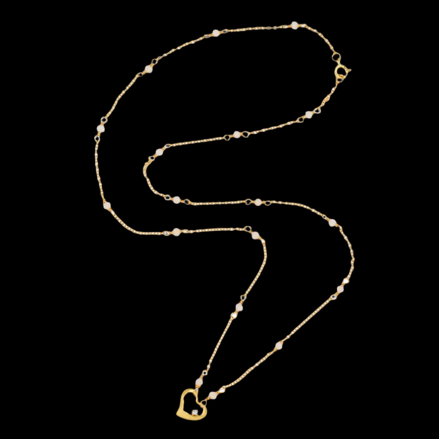 OPAL AND DIAMOND HEART NECKLACE - Danielle Morgan