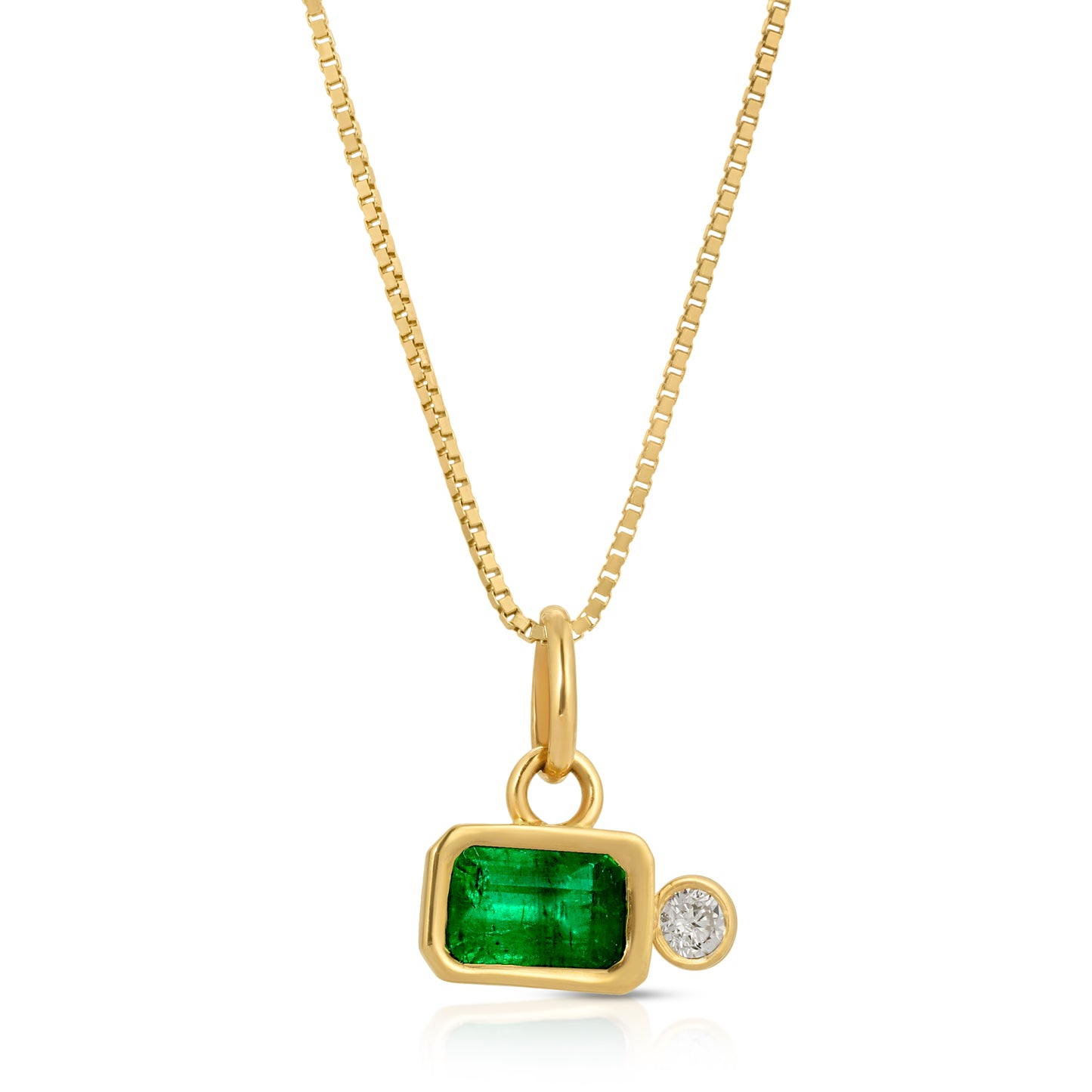 COLOMBIAN EMERALD & DIAMOND 14k NECKLACE - Danielle Morgan