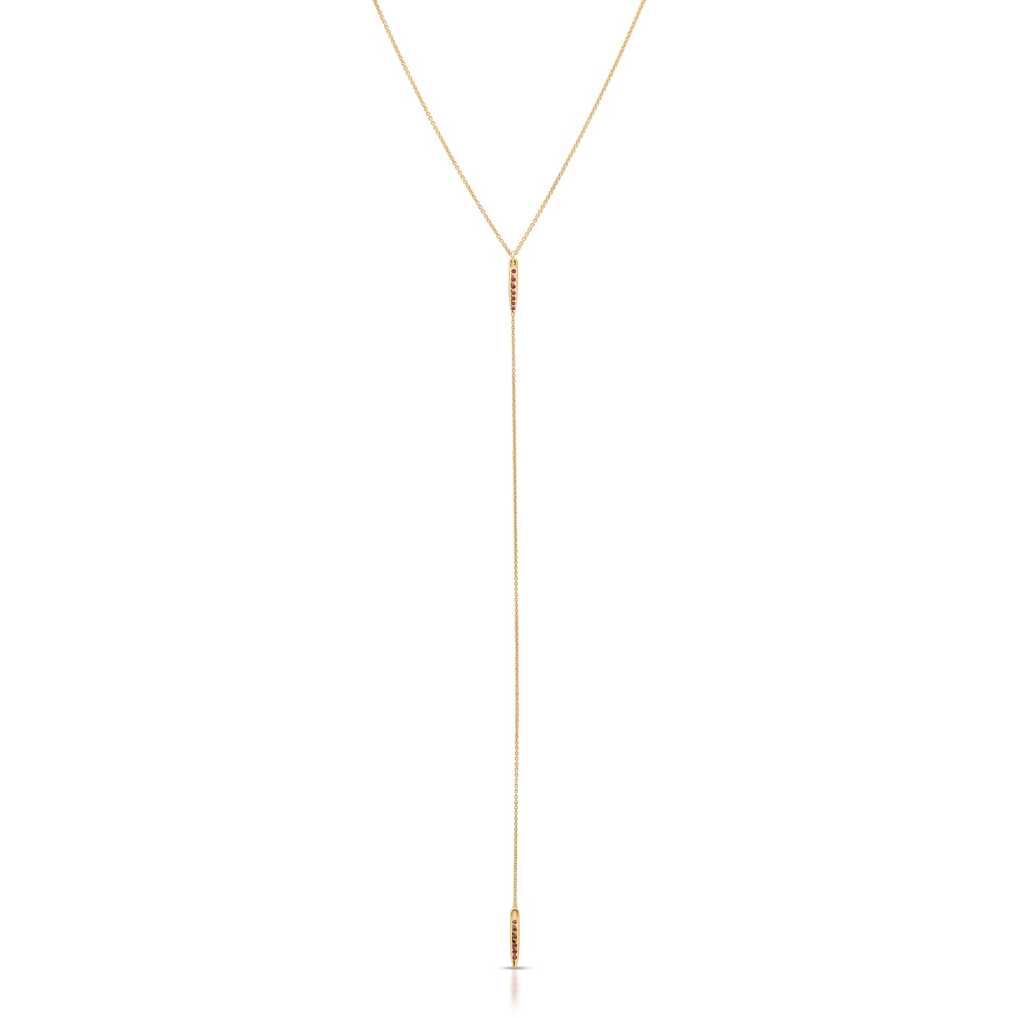 Ruby Pointers Lariat Necklace