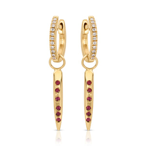 Ruby and Diamond Pointers Earrings Ruby and Diamond Pointers Earrings