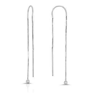 danielle-moosbrugger,DIAMOND 14K WHITE GOLD EAR THREADS,earrings danielle-moosbrugger,DIAMOND 14K WHITE GOLD EAR THREADS,earrings