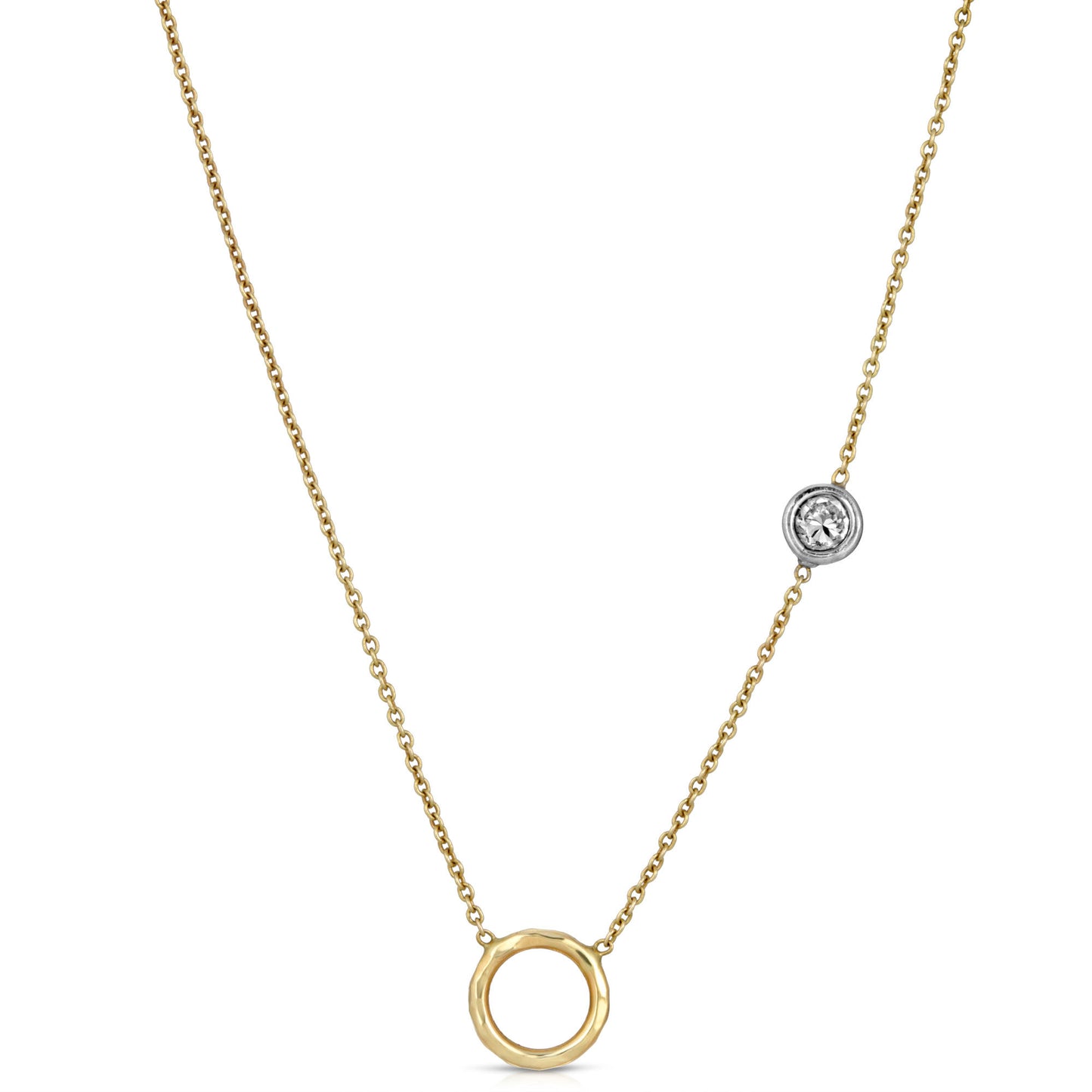 GOLD CIRCLE & DIAMOND NECKLACE - Danielle Morgan