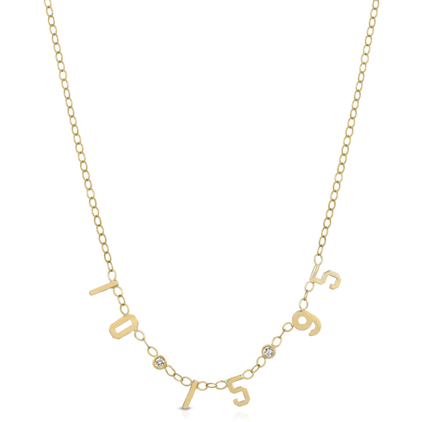 PERSONALIZED DATE NECKLACE WITH DIAMONDS - Danielle Morgan