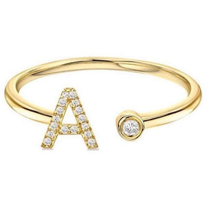 DIAMOND INITIAL 14K RING - Danielle Morgan DIAMOND INITIAL 14K RING - Danielle Morgan