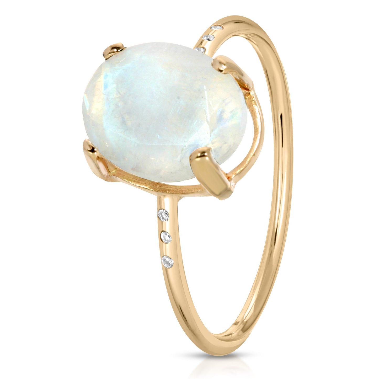 MOONSTONE AND PAVE DIAMONDS 14K RING - Danielle Morgan