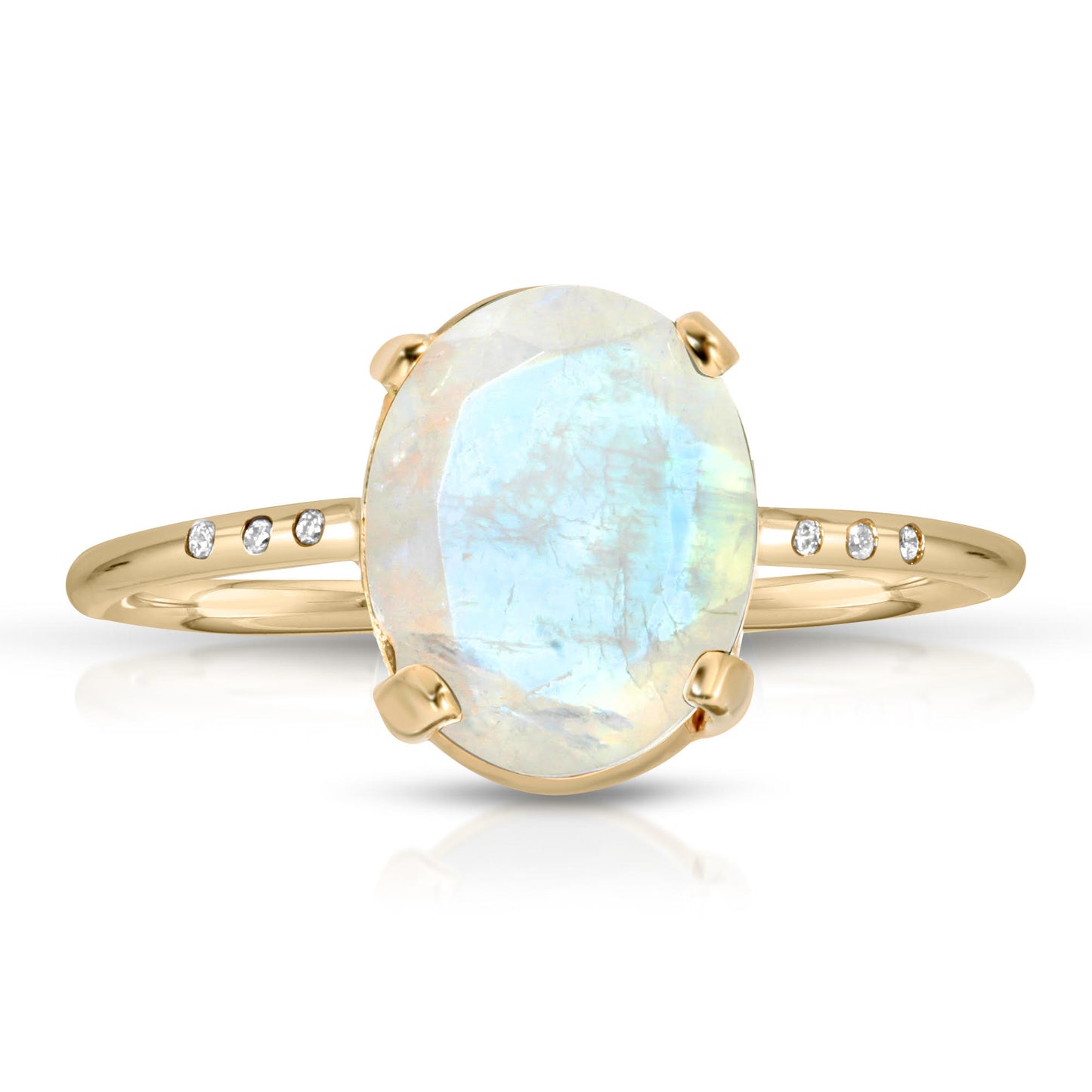 MOONSTONE AND PAVE DIAMONDS 14K RING - Danielle Morgan