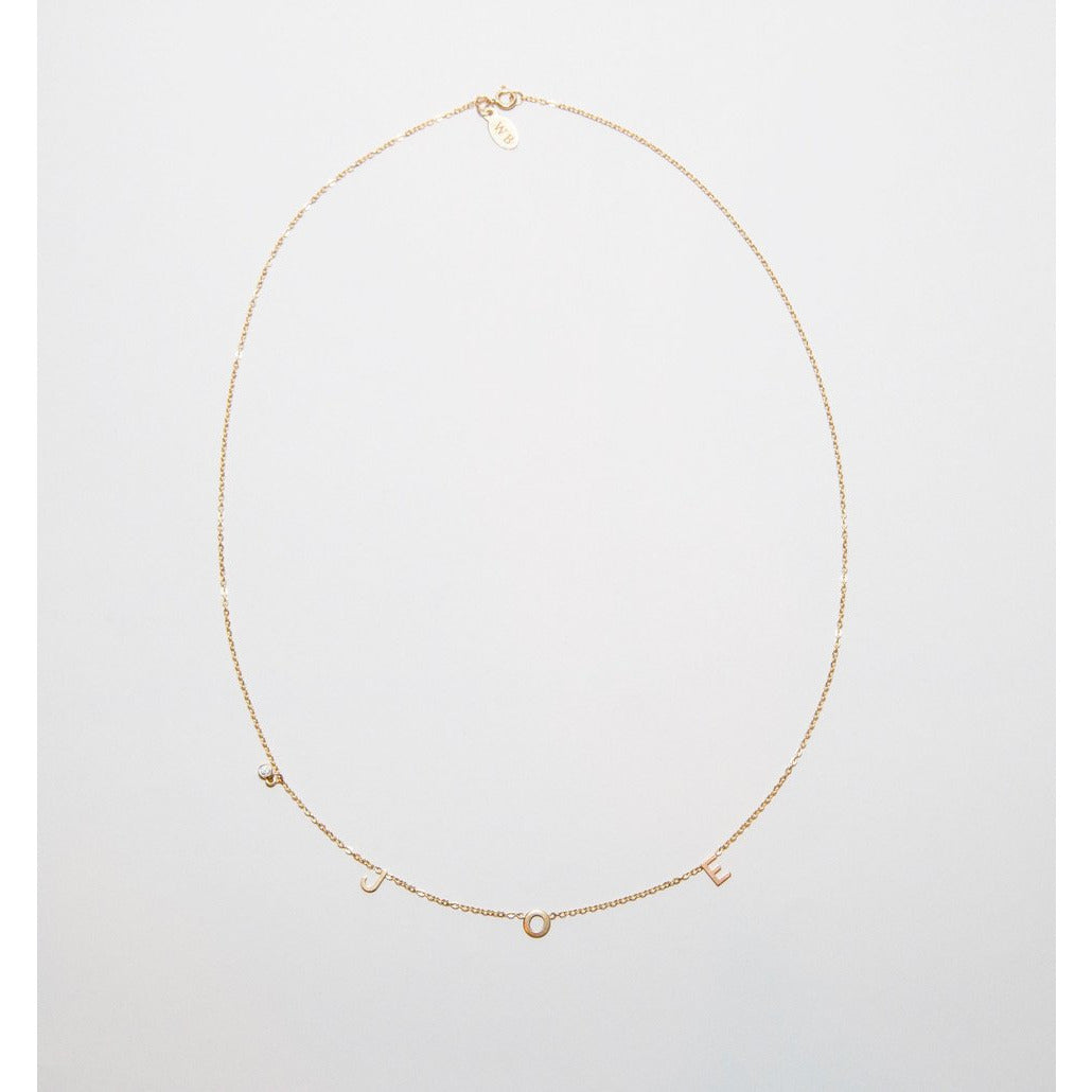 THREE LETTER & DIAMOND NECKLACE - Danielle Morgan