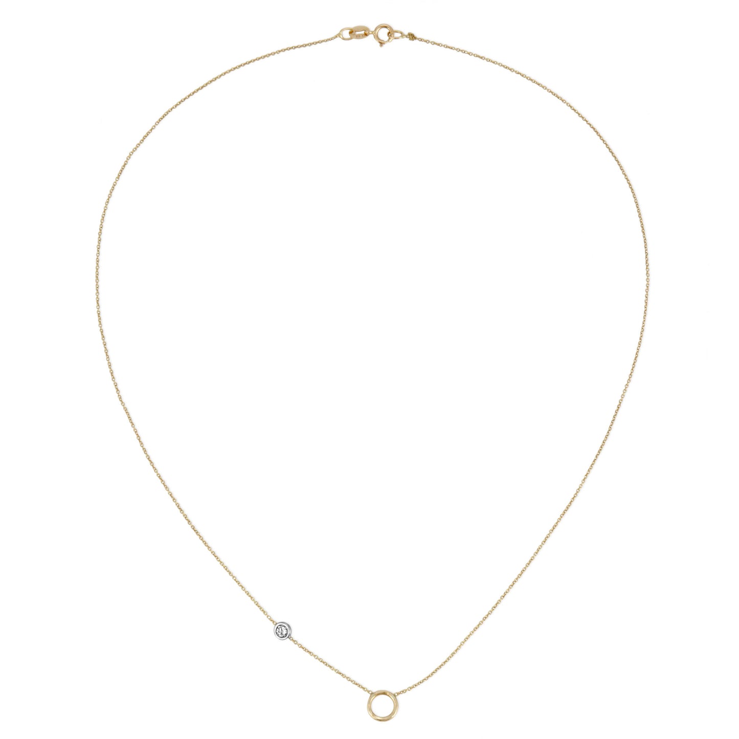 GOLD CIRCLE & DIAMOND NECKLACE - Danielle Morgan