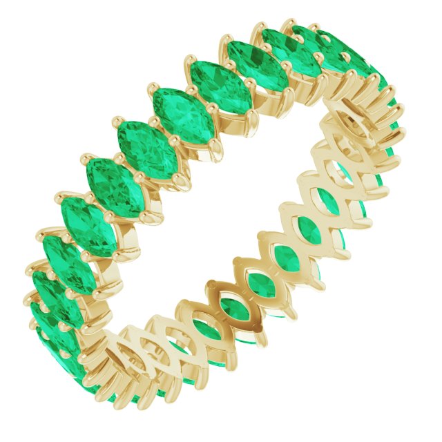 EMERALD MARQUISE CUT 10K YELLOW ETERNITY BAND - Danielle Morgan