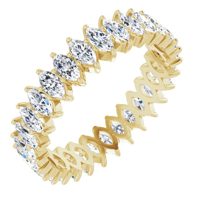 MOISSANITE MARQUISE CUT 10K YELLOW ETERNITY BAND - Danielle Morgan