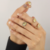 Champagne Diamonds Cuff Ring, 18k gold
