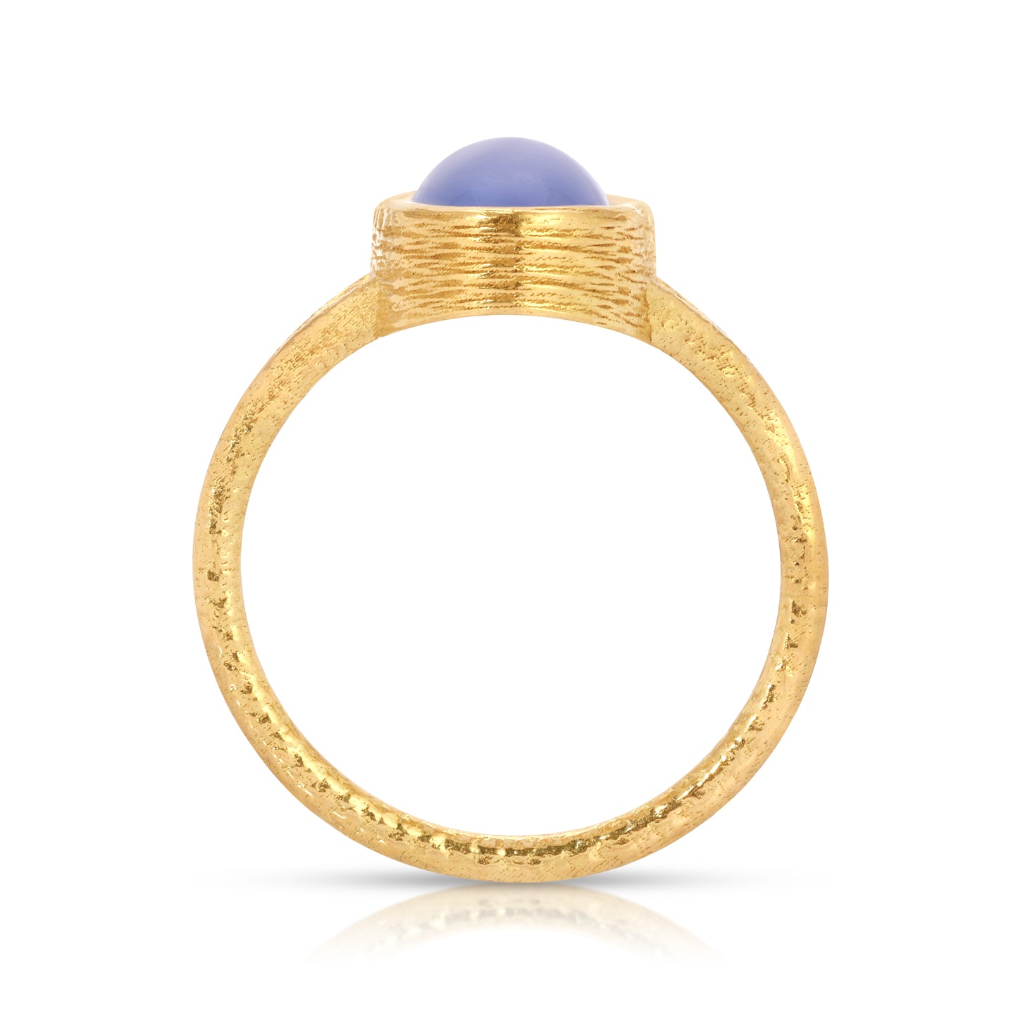 Blue Chalcedony Diamond Venetian Ring, 18k gold