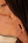 Neptune Pear, Black X White Diamond Necklace
