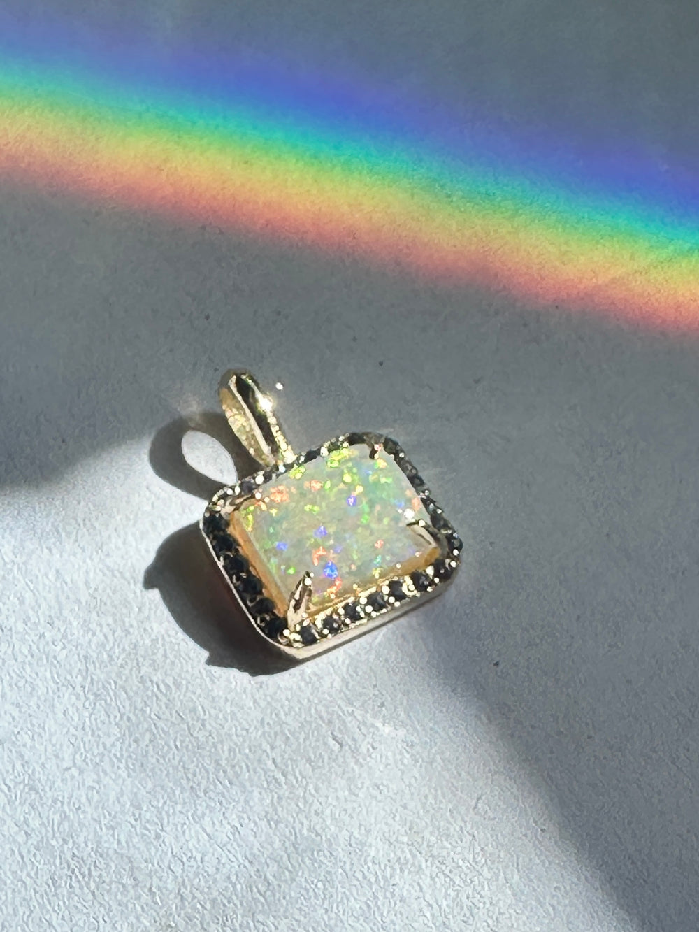 Australian Opal & Sapphire Pendant