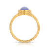 Blue Chalcedony Diamond Venetian Ring, 18k gold