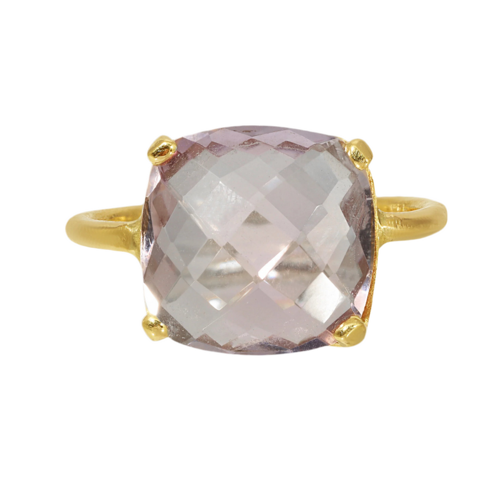Checkerboard Amethyst Ring