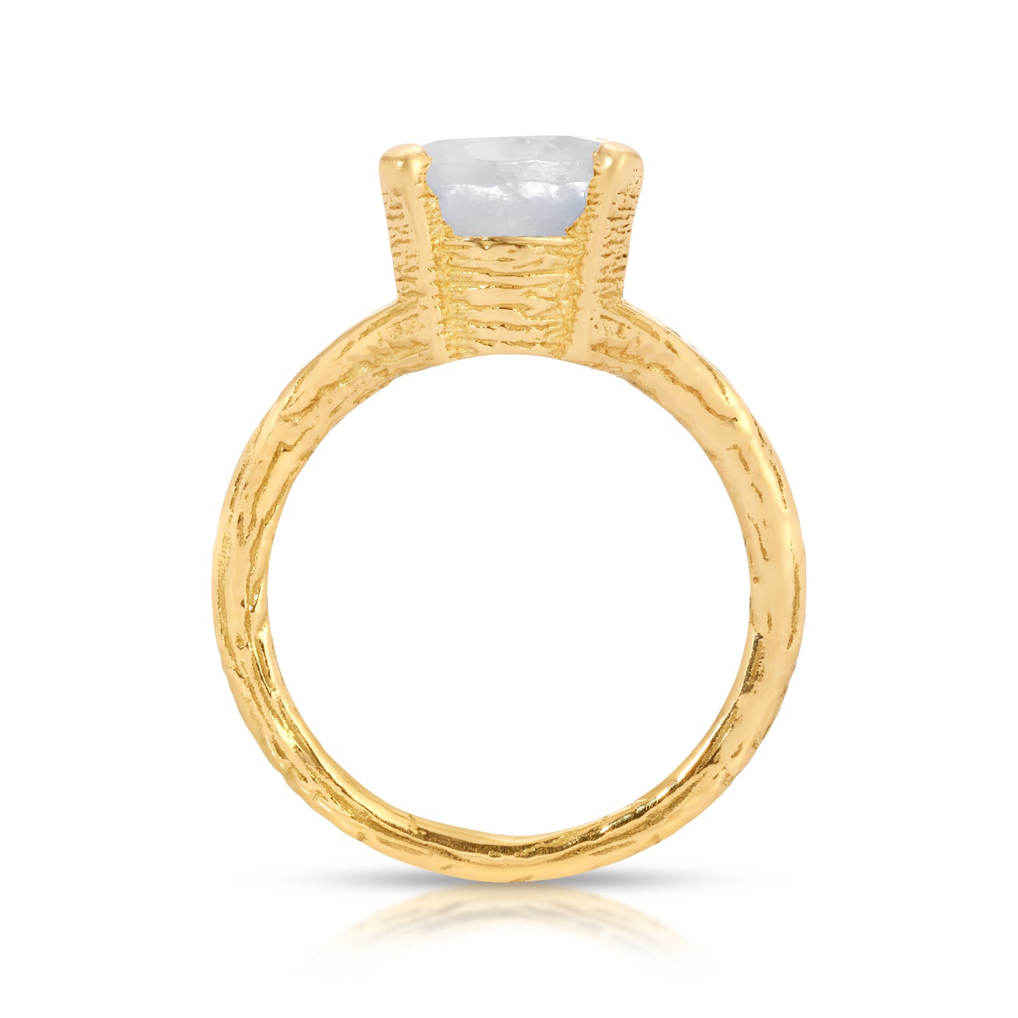 Moonstone Diamond Venetian Ring, 18k gold