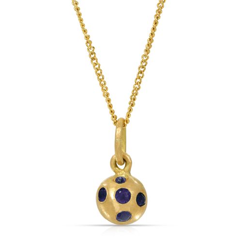 Blue Sapphire French Dot Necklace