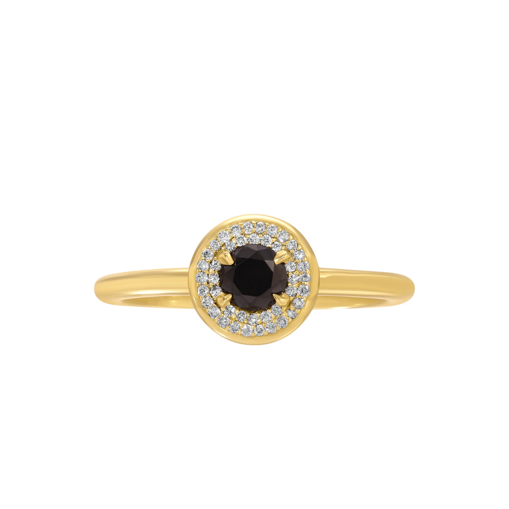 Neptune Round, Black X White Diamond Ring