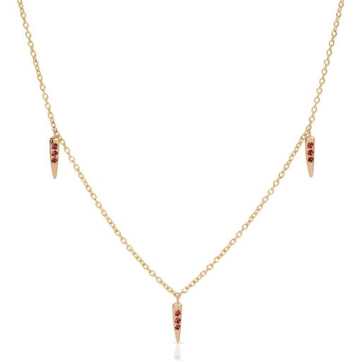 Mini Ruby Three Pointers Necklace