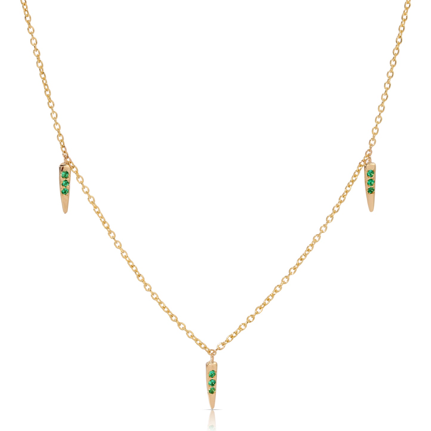 Mini Emerald Three Pointers Necklace