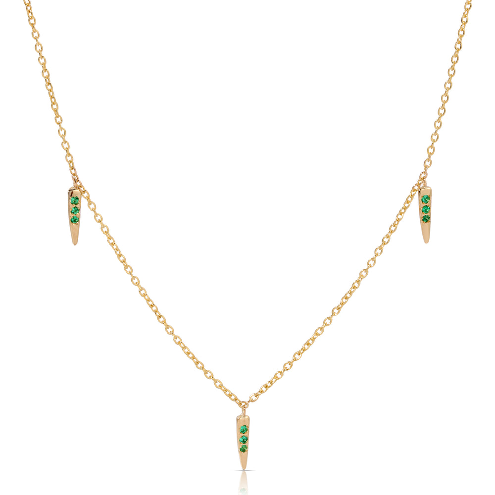 Mini Emerald Three Pointers Necklace