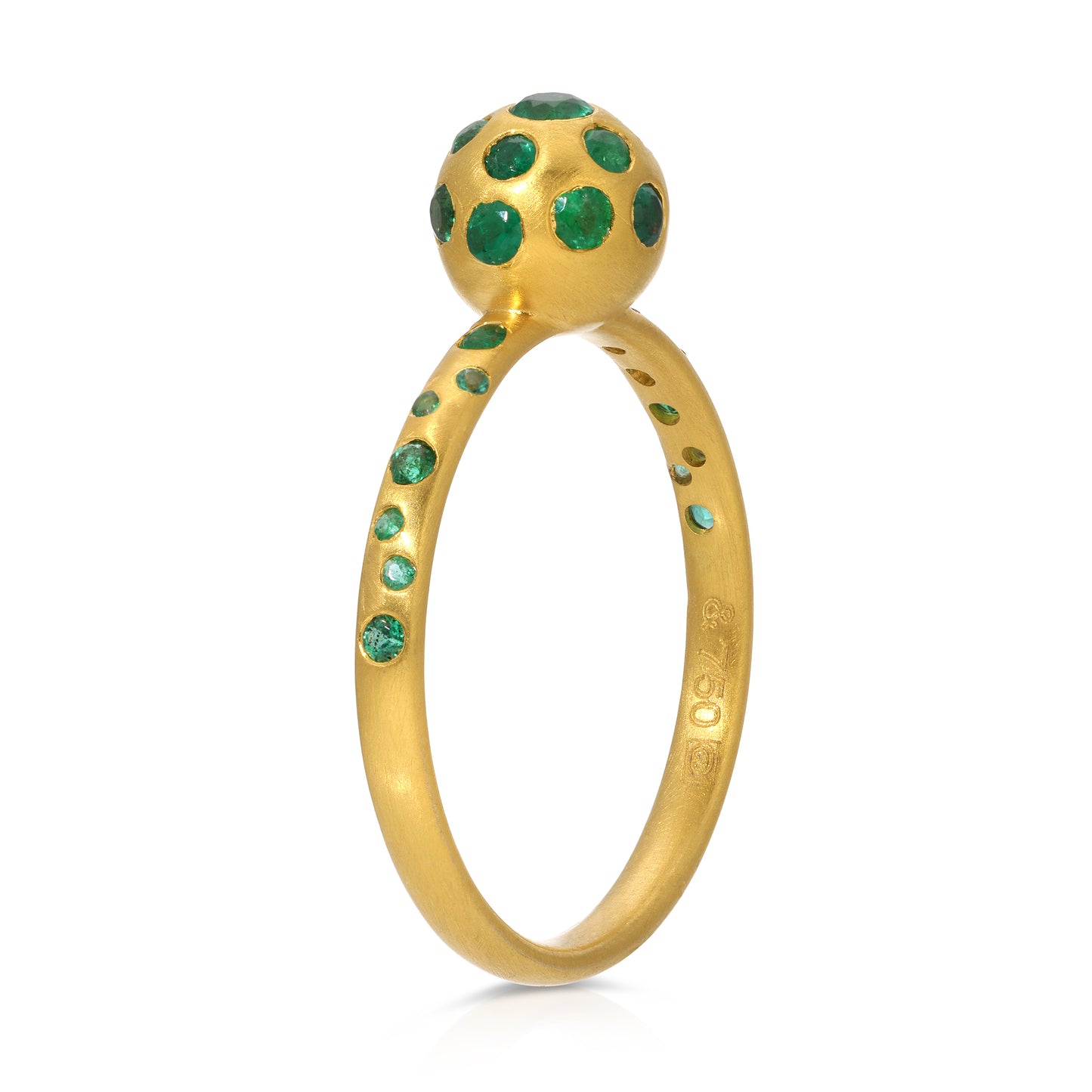 Emerald Swiss Dot Ring