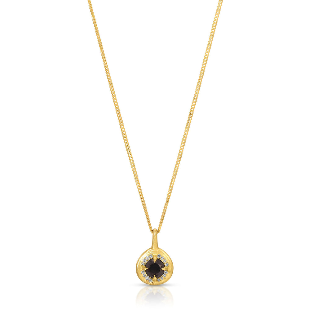 Neptune Pear, Black X White Diamond Necklace