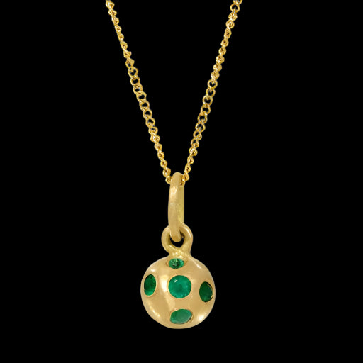 Emerald Galaxy Necklace, 18k gold