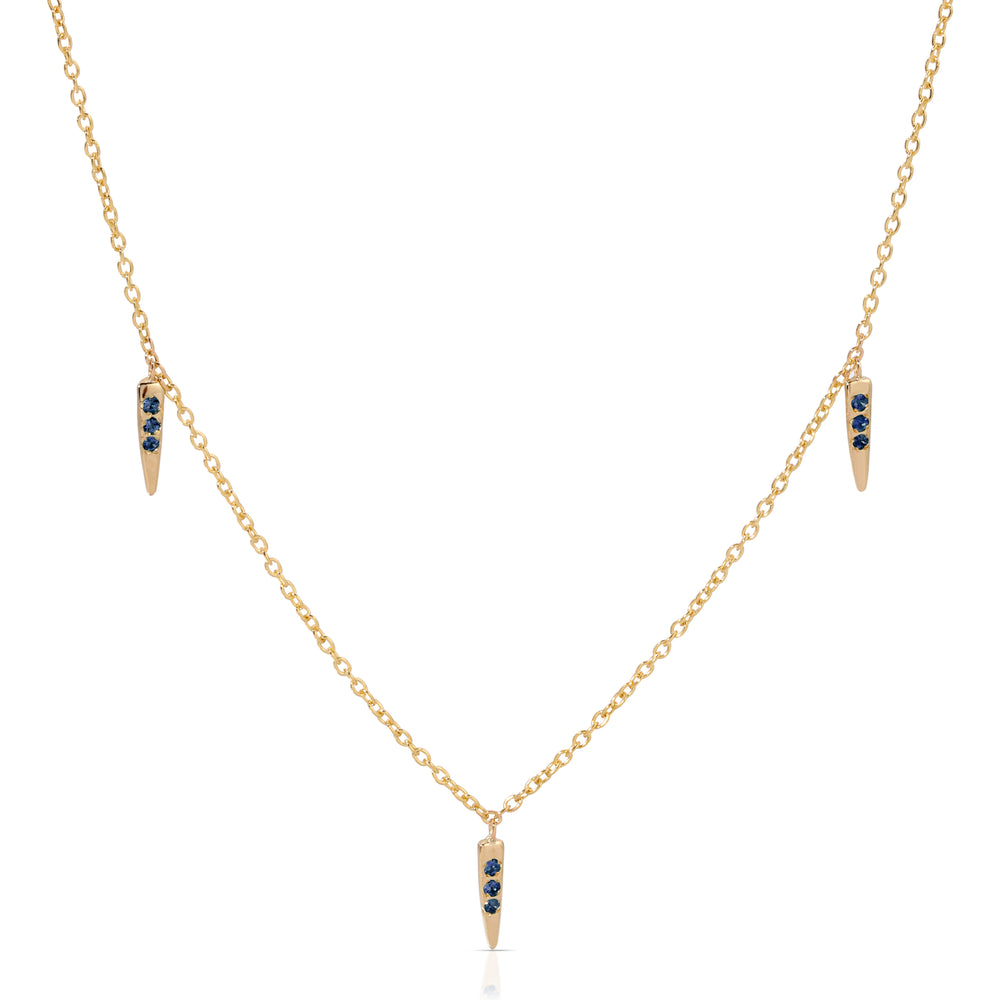 Mini Sapphire Three Pointers Necklace