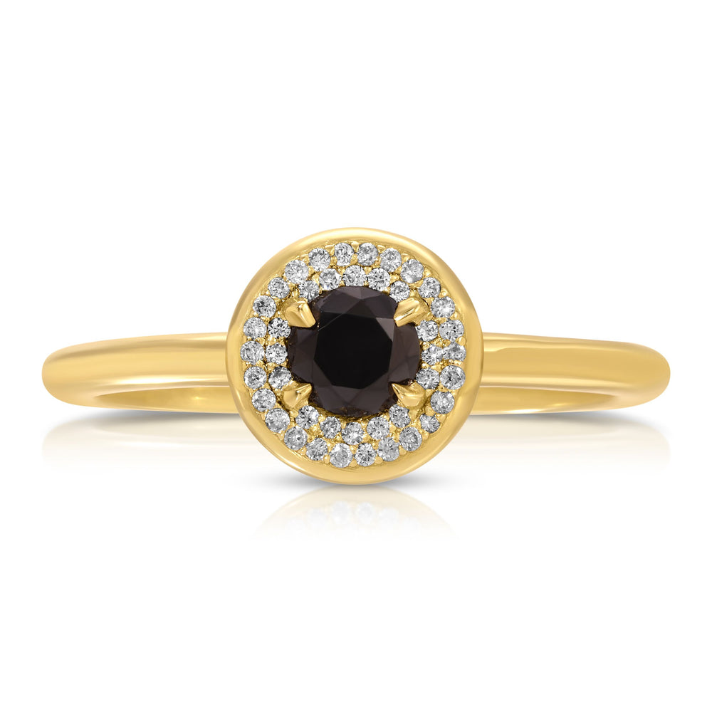 Neptune Round, Black X White Diamond Ring